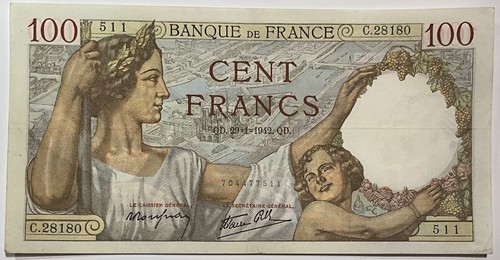 100 francs sully type 1939 - type,