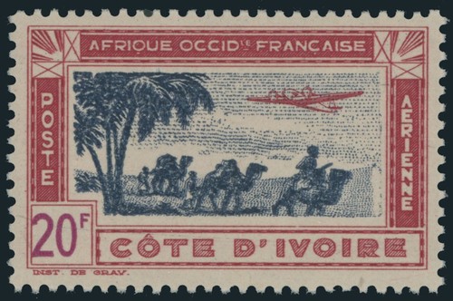 1942 costa avorio 20fr - costa, d'avorio