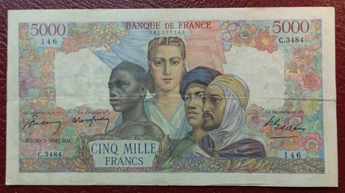 Billet 5000 francs empire - billet,